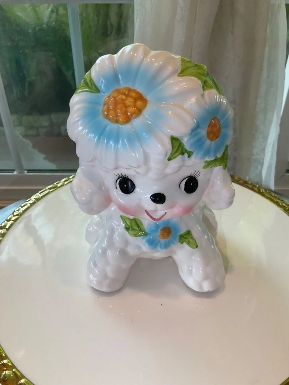 Vintage Relpo Blue & White Lamb Planter/Vase 50s/60s